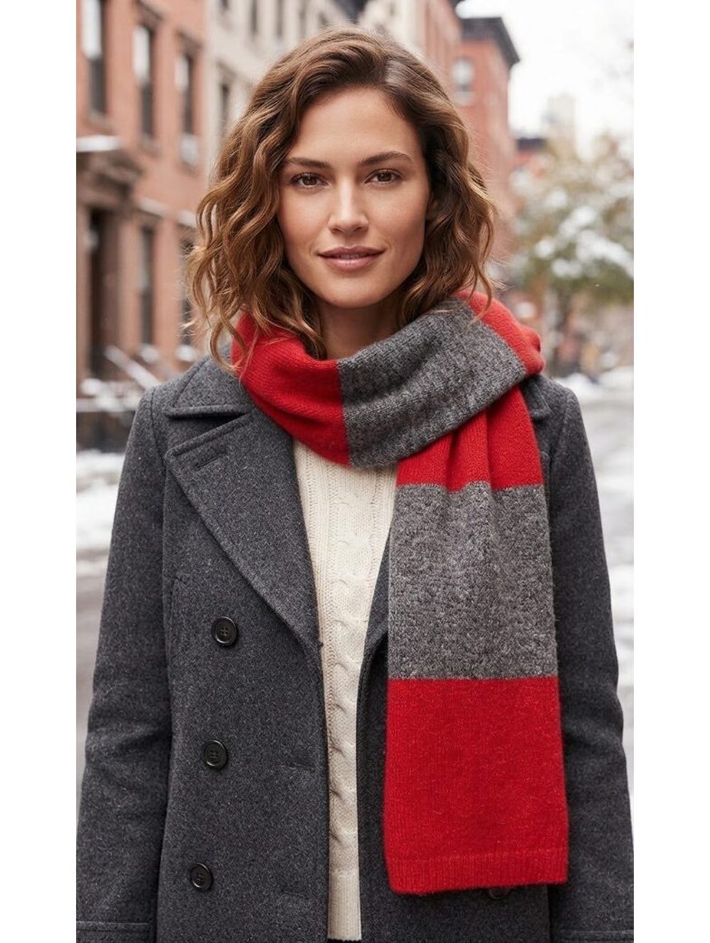 Gap wool/nylon blend color block winter scarf
